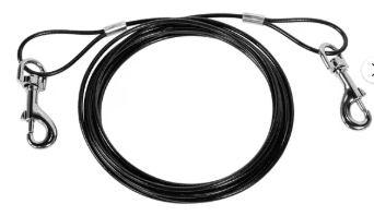 Pet Champion 10ft Vinyl-Covered Tie-Out Cable for Dogs up to 40 Pounds