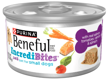Purina Beneful IncrediBites Pate Small Wet Dog Food with Real Soft Salmon & Vegetables, 3 oz Can